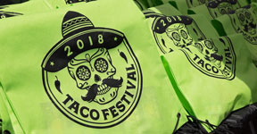 Taco Fest Logo on bag.